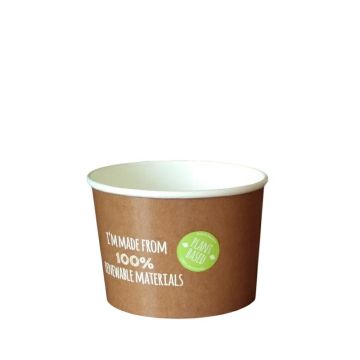 Paper container 300ml PLANT PE FoodToGo 12oz, 25pcs , diameter 90mm