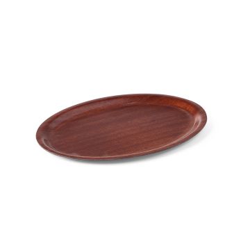 Anti-slip Wooden Tray - Oval 290X210 Mm