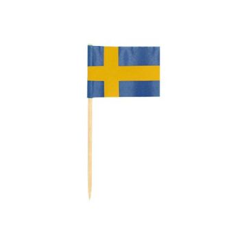 Banquet toothpicks Swedish flag Party 8cm, 50 pcs