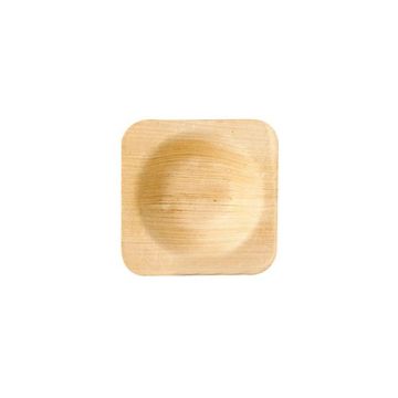 PURE Palm Leaf Plate 6x6xh.1.3cm square 6x6xh.1.3cm, 25 pcs.