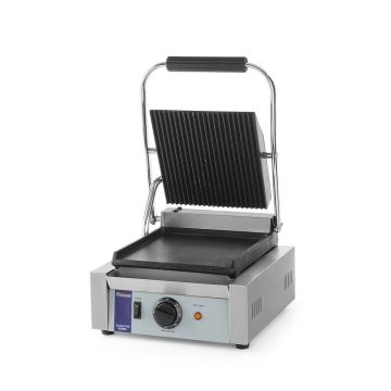 Grill kontaktowy pojedynczy - góra ryflowana, dół gładki kod 263600