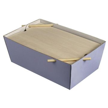 Lunch Box Bourriche Case Lavender blue cardboard base, 290x185x105mm, 50pcs.,