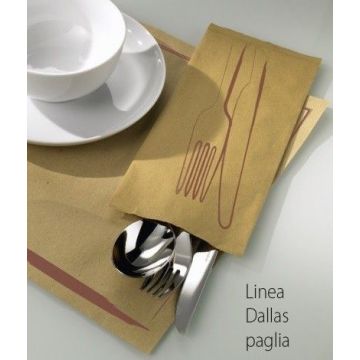 Paper cutlery cases DALLAS 11x25cm brown, 400 pieces