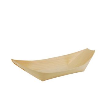 FINGERFOOD - wooden bowls 21.5xh.10cm boat", 50 pieces"