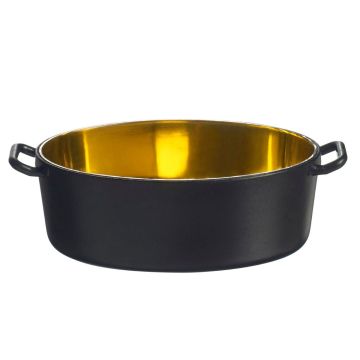 FINGERFOOD - pot gold/black 45ml oval PS 8.2x4.5x2.6cm, 24 pcs