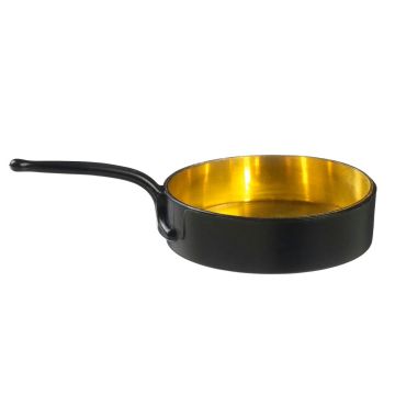 FINGERFOOD - pan gold/black 25ml PS dia.5,5x9,4x(h)1,5cm, 24 pieces