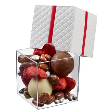 FINGERFOOD gift box 160ml white, square, 6x6x5.5cm, 25 pieces