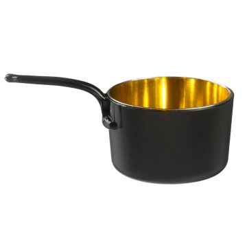 FINGERFOOD - gold/black 45ml round saucepan PS dia.5x8,9xh.3,1cm, 24 pieces