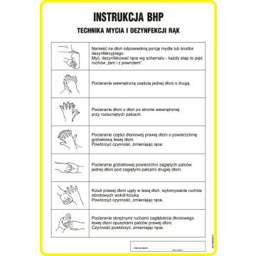 Instruction on safe hand washing and disinfection techniques DN - 350 x 245mm IAA27DNHN