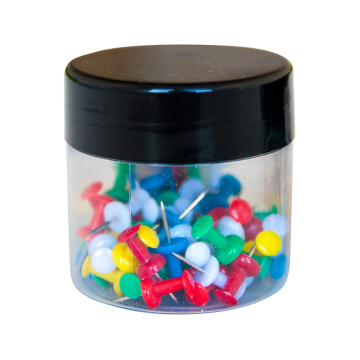 Barrel pins in a plastic jar, color mix, op.60szt. Q-CONNECT