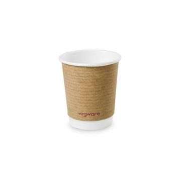 PAP/PLA cup DW 250ml kraft packaging, 25pcs dia.80mm, SUP biodegradable