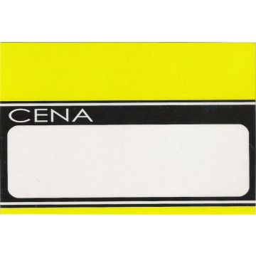 Cena laminowana A8 pasek żółty rozmiar 6x9,5cm, cena za opakowanie 50szt