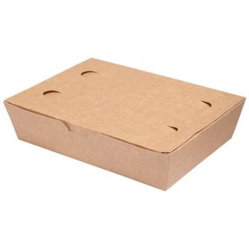 LUNCH BOX 20x14x5cm karton biało-brązowy klejony TnG op. 100 sztuk