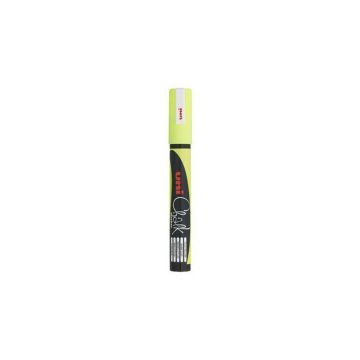 UNI CHALK chalk marker PWE-5M yellow round tip - writing line thickness: 1,8 - 2,5 mm (c/6)