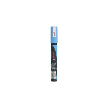 UNI CHALK chalk marker PWE-5M blue round tip - writing line thickness: 1.8 - 2.5 mm (c/6)