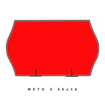 Tape for labelling machines fluor red METO double row, 26x16 wave, 5 pcs.