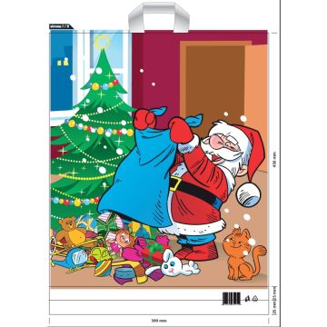 Reusable bags HOLIDAY 39x45cm -2 op. 50pcs SANTA+CHRISTMAS TREE 35µm (k/10)