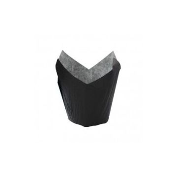 Baking cups Tulip black 110x110x30mm, 120pcs. (10)