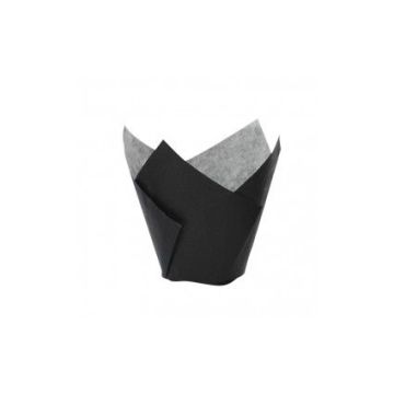 Baking cups Tulip black 150x150x45mm, 120pcs. (10)