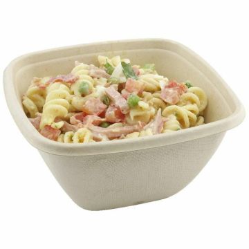 Sugar cane bowl 500ml, bagasse - natural colour 13.2x13.2x6.7cm op. 50 pieces