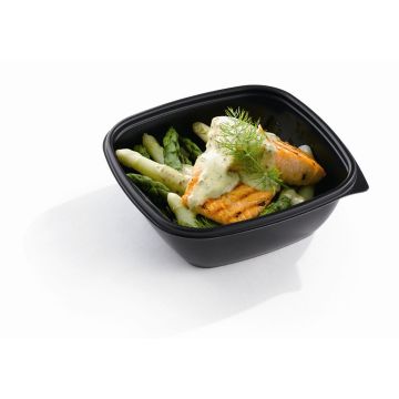 Bowl square salads, dishes, soup black PP SABERT 750ml, price per pack 50pcs