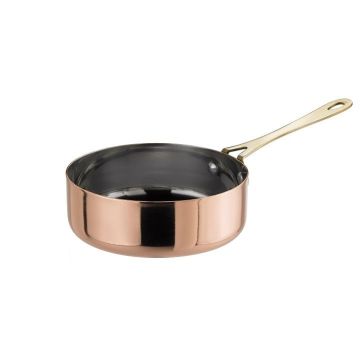 Mini-saucepan in copper-plated steel, dia 12cm h 4cm