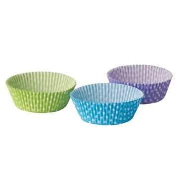 Muffin cups Dots" mixed colours dia.5xh.2,5cm, 60 pieces"