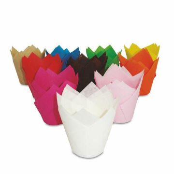 Muffin cups Tulips fuchsia 50xh.85mm, 200 pieces