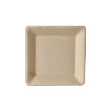 Sugar cane plates 15.5x15.5cm square, natural 50 pcs.