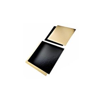 Cake pads gold-black 30x40cm rectangle, 25pcs