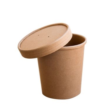 Paper container Kraft soup 350ml diameter 90mm, 25 pieces (k/20)