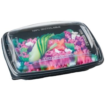 FastPac RC23 lunch pojemnik 950ml z pokrywką op.30szt. (k/6) czarny WIELORAZOWE