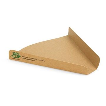 PIZZA brown corner 18x17x2,5cm PURE biodegradable, 80 pieces