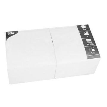 Napkins 33x33 3-ply white PAPSTAR, 250 pieces