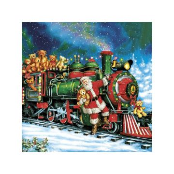 Napkins 33x33 STARS 0219 01 Santa Teddy Bear Train op. 20 pcs