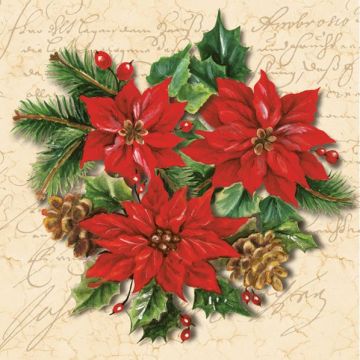 Serwetki 33x33 MAKI GWIAZDKA 0188 01 Poinsetia Composition op. 20 sztuk