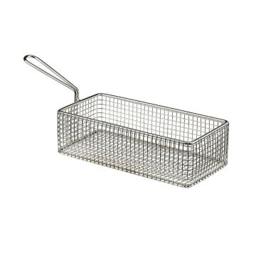 Rectangular steel basket 21x10x6 cm stainless steel