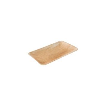 Palm leaf plate rectangular 25x15 flat, pkg. 25 pieces.