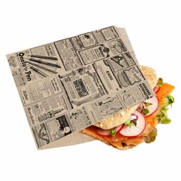 TIMES kraft torebka burger/kebab 16x16,5cm, tłuszczoodporny pergamin, op. 500 sztuk