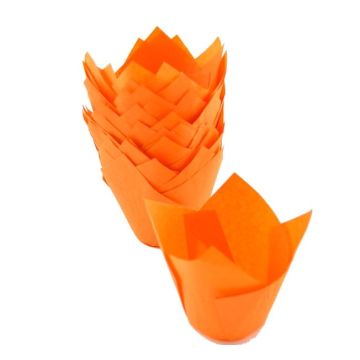 Baking cups Tulip orange, 200 pcs, size 50mm x h85mm