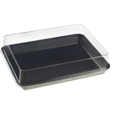 Kanopee PET lid transparent for trays 20,3x15,3x3,5cm, 100pcs biodegradable SUSHI (k/4)