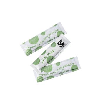 White sugar 2g VEGWARE biodegradable sachet, 1000 pcs.