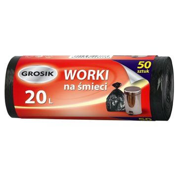 Worki na odpady HDPE 20l GROSIK op. 50 sztuk