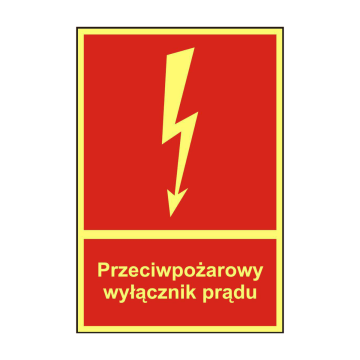 BB012 P-poż. wyłącznik prądu 148x100mm PN - płyta sztywna