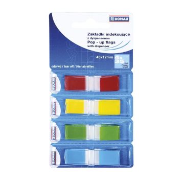 Indexing tabs 12x45mm, 4x35kart. DONAU, PP mix colors