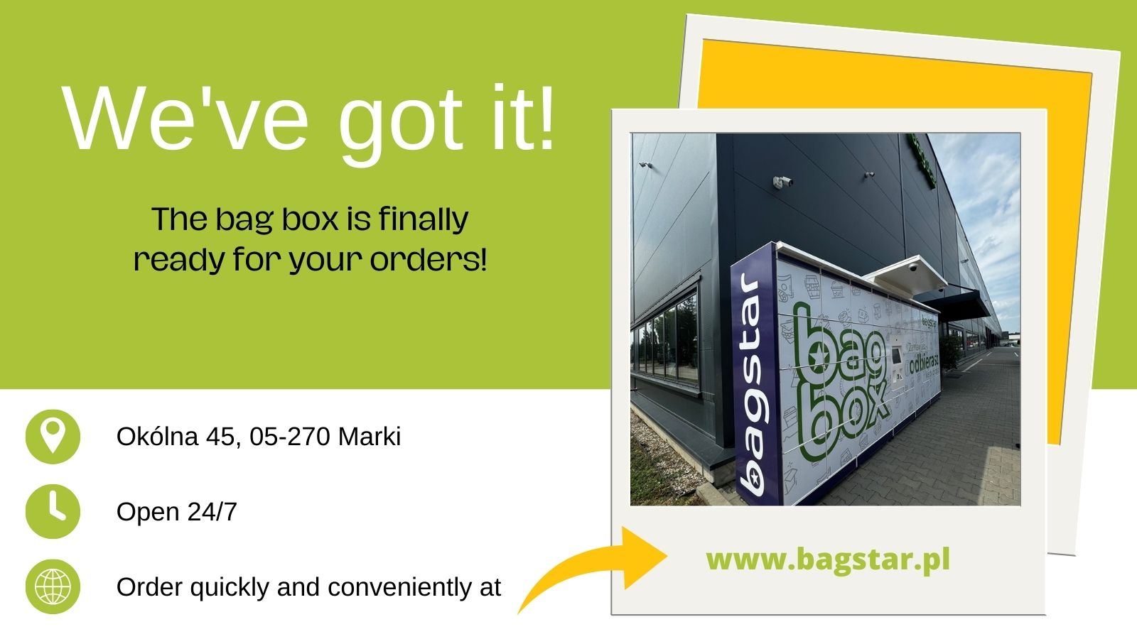 New delivery method: the BagBox parcel machine!